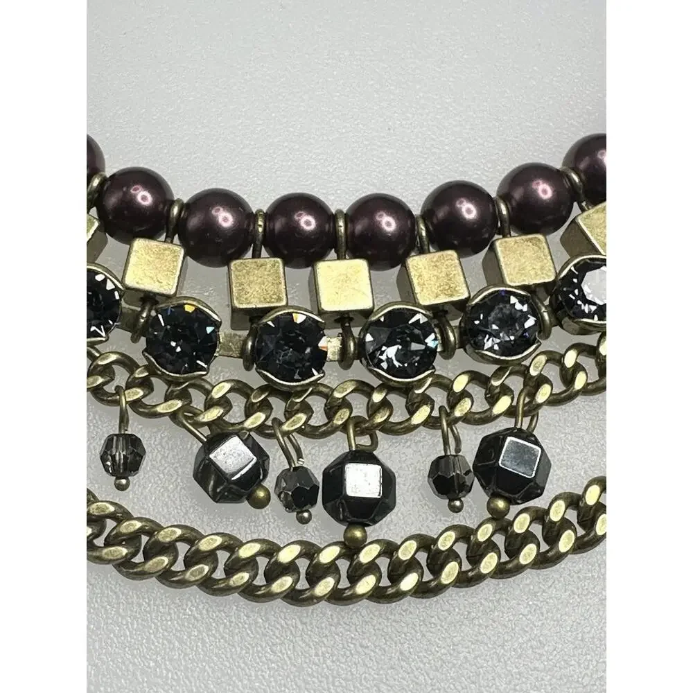 Silpada Blue Violet Necklace Glass Pearls Hematite Crystals KRN0033 18” - Picture 3 of 7